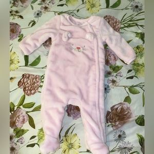 Absorba Infant Baby Snowsuit Pink Footed Bunny Rabbit 3-6M